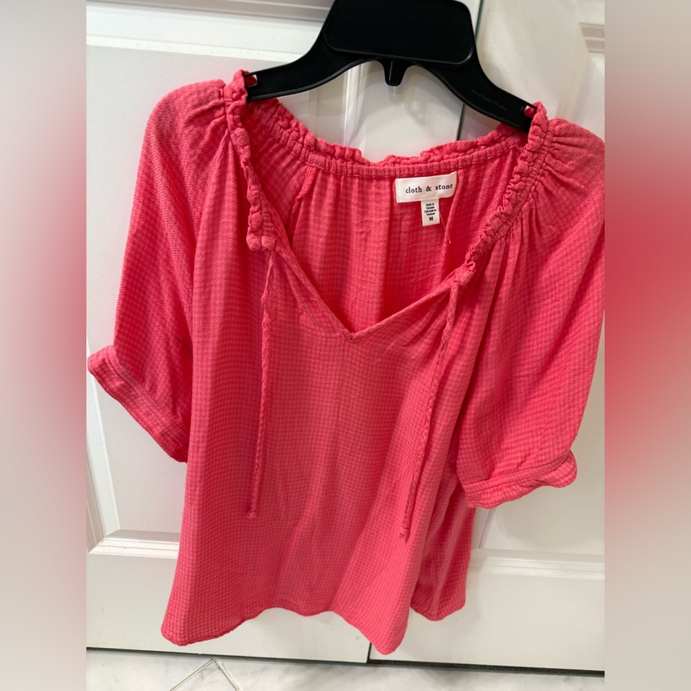 Cloth & Stone Vibrant Pink Blouse - Picture 3 of 7
